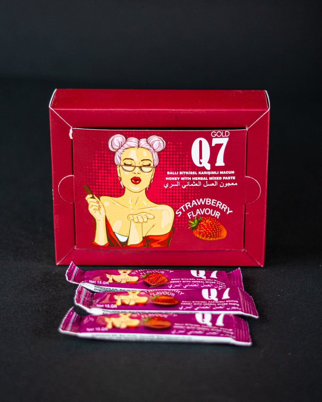 Q7 Gold – Натурален Билков Мед с Ягодов Вкус (Афродизиак)