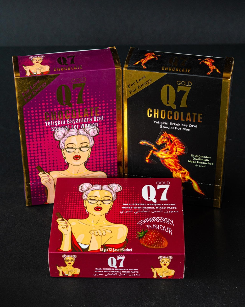 Промо комплект: За Него и Нея - Q7 Chocolate Duo + Подарък Q7 Gold Сашета